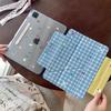 Синий клетчатый чехол для iPad Pro с принтом кошек, подставкой, функцией автосна, боковым креплением, съемной конструкцией, для Air 10-го поколения, Mini 7