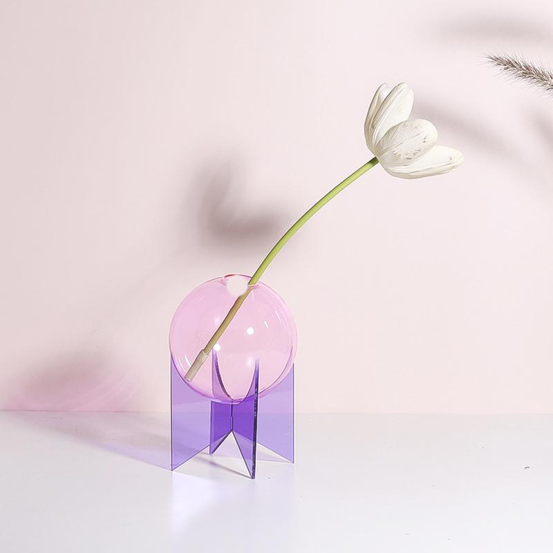 1 набор вазы в форме шара, современная ваза в форме шара, скандинавская пластиковая ваза, прозрачная акриловая стеклянная ваза, уникальная, 13 стилей