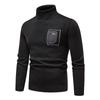 Men's Sweater High Neck Sweater Solid Color Slim Bottoming Sweater