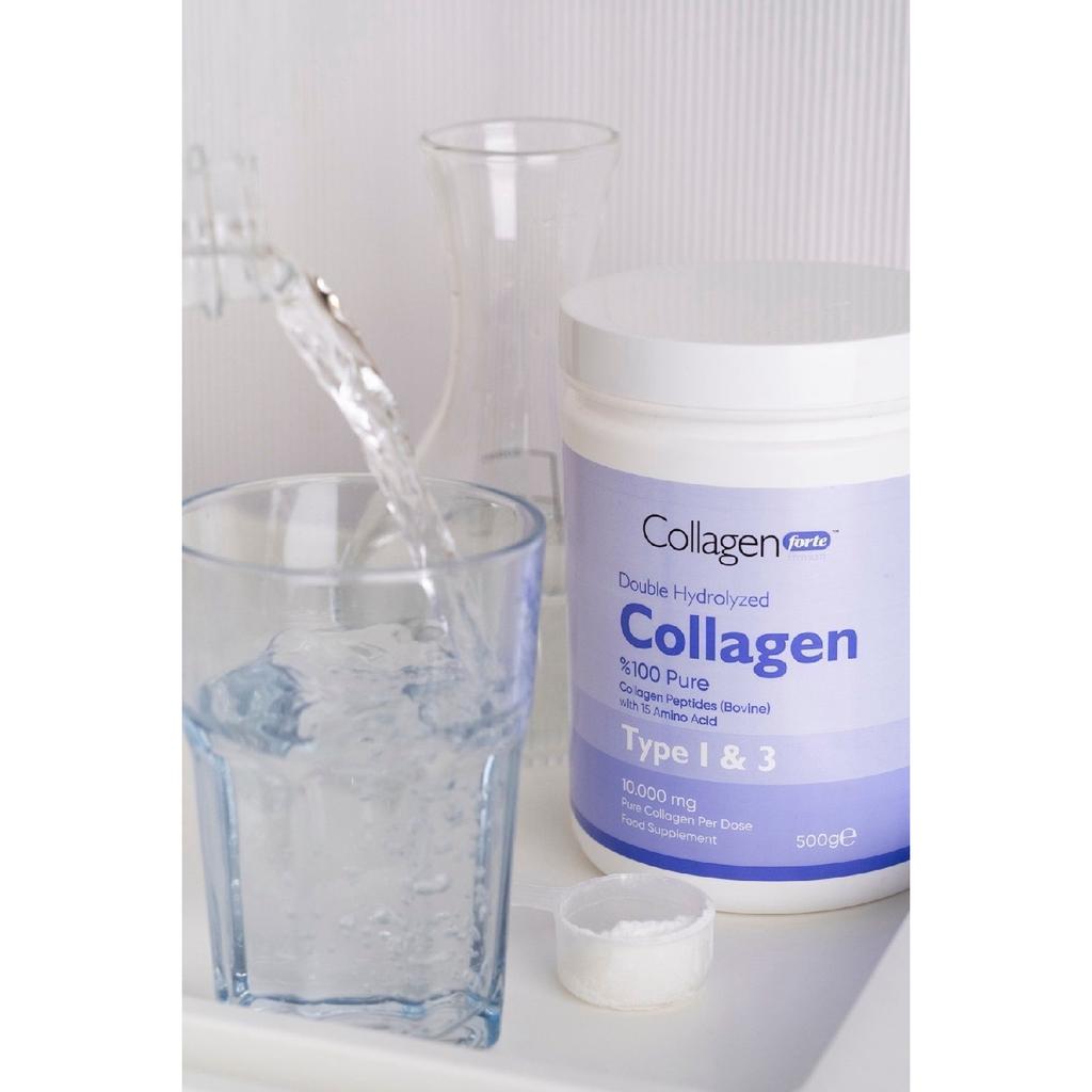 Collagen Powder 500g, 100%pure, Natural Double Hydrolyized Collagen Peptides (50 Portions)