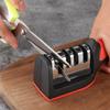 Kitchen 3-Segment Knife Sharpener Household Multi-Functional Hand-Held Three-Purpose Black Sharpening Stone