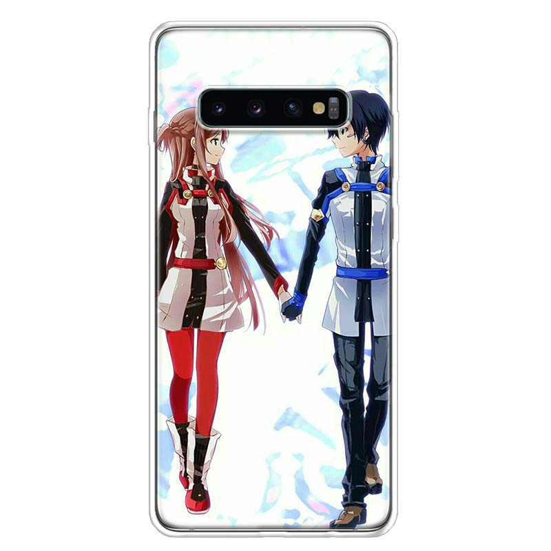 Чехол для телефона Samsung Galaxy S25 S24 S23 S22 Ultra, S21 Plus S20 FE S10 + S25Edge, с изображением Кирито и Асуны из Sword Art Online, Fundas Cover