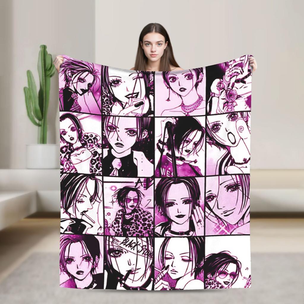Nana Hachi Manga Knitted Blanket Anime Flannel Throw Blanket Summer Air Conditioning Portable Soft Warm Bedsprea
