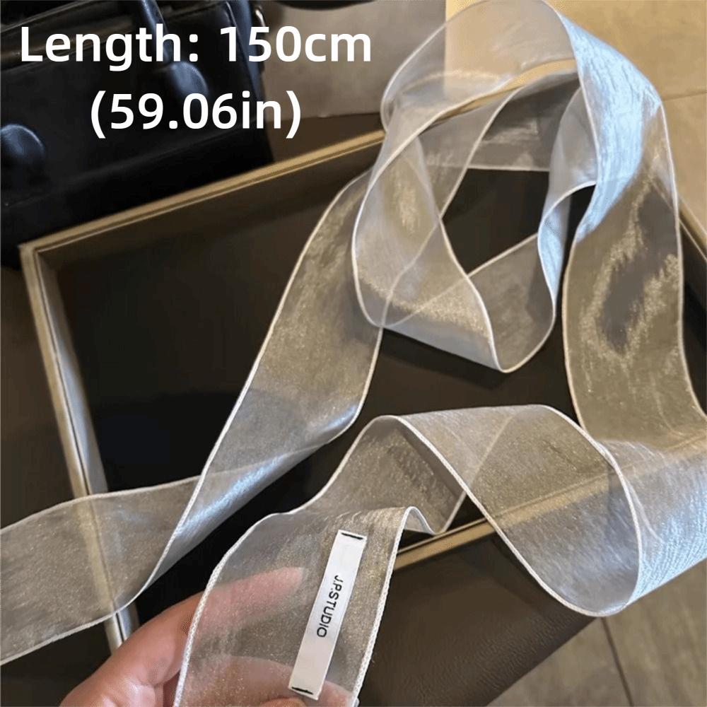 Silk Material Silk Scarf Thin Long Narrow Scarf Fashion Decorative Scarf  Women