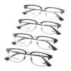 Men's Titanium Square Optical Glasses Frame - Half Frame Design
