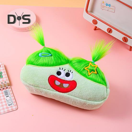 DIY Pencil Case Box Organizer Long Hair Doll Design Large Capacity Zipper Closure Pen Marker Drawing Tool Holder