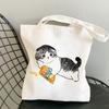 New Shopping Bags Women Sweet Kawaii Cats Canvas Leisure Daily Shop High Quality Harajuku Korean Style All-match Grocery Bag New