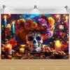 Фотофон День Мертвых Череп Бархатцы Мексиканская Фиеста Día De Los Muertos Украшение Принадлежности для Вечеринки Реквизит для Фотостудии