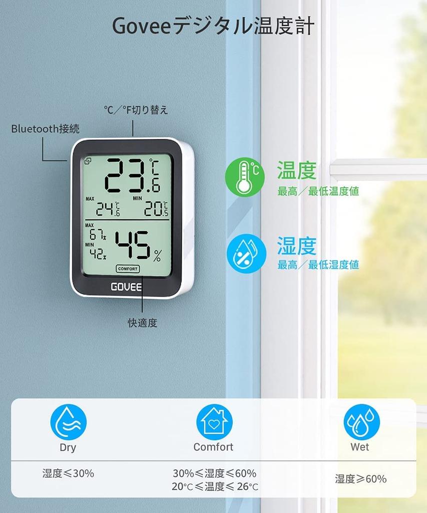 Govee Thermometer and Bluetooth Manage Temperature and Humidity with Your Temperature and High Large Graph Abnormal Maximum and Minimum Temperature