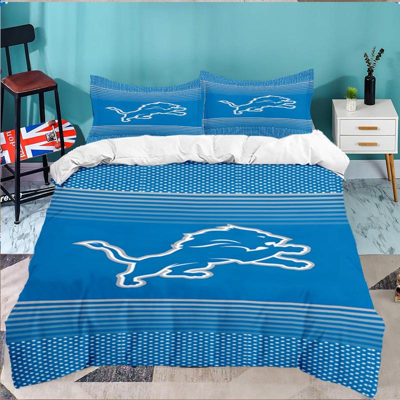 Lions Team 3pcs Bedding Set,Including 1pc Duvet Cover And 2pcs Pillowcases Perfect Gift for Christmas,Ideal for Bedroom, Dormitory