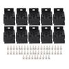 10Pcs 5P 40A Relay Socket with 50Pcs Terminals for Car Alarms Headlights Remote Start