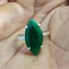 Marquise Rich Green Emerald Prong Set 925 Sterling Silver Ring Jewelry, Wedding Gift Emerald Ring