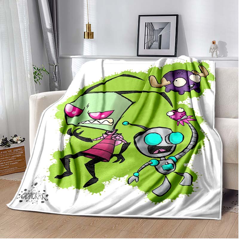Одеяло с героями мультфильмов Invader ZIM Gir, уютное мягкое одеяло, одеяло для дивана, прочный декор для детей, женщин и мужчин, дорожное одеяло, мягкое покрывало