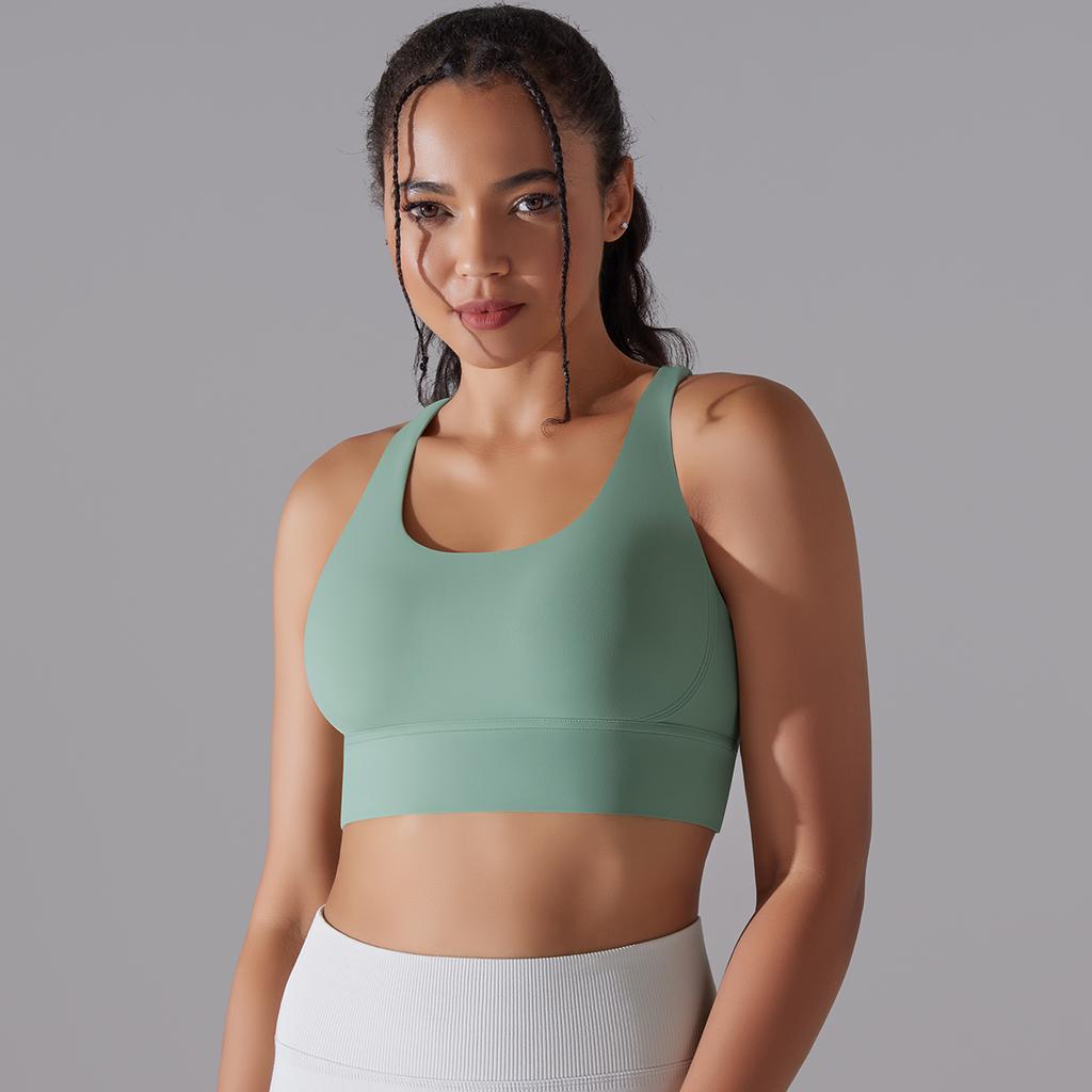 Auroth Back Cross Sports Underwear Shockproof Gathering Yoga Sports Bra Fitness Top