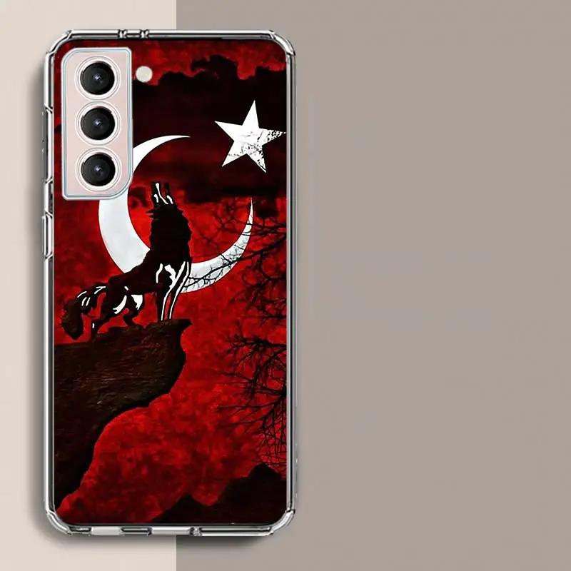 Turkey Turkish Flag Phone Case For Samsung Galaxy S25 Edge S24 S23 FE S21 S20 Plus S22 S26 Ultra Cover Clear Cases TPU Capa Shel