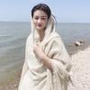 Exquisite Niche Solid Color Shawl Dunhuang Grassland Sunshade Cotton Linen Desert Grassland Headscarf Shawl Photo Long Scarf