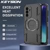 KEYSION Полый чехол для отвода тепла для Samsung A17 5G Силикон+ПК Магнитное охлаждение Ударопрочный чехол для телефона для Galaxy S25 FE 5G