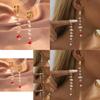 Fashionable Womens Long Tassel Earrings With Geometric Faux Pearls Chic And Trendy