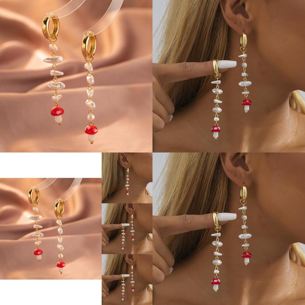 Fashionable Womens Long Tassel Earrings With Geometric Faux Pearls Chic And Trendy