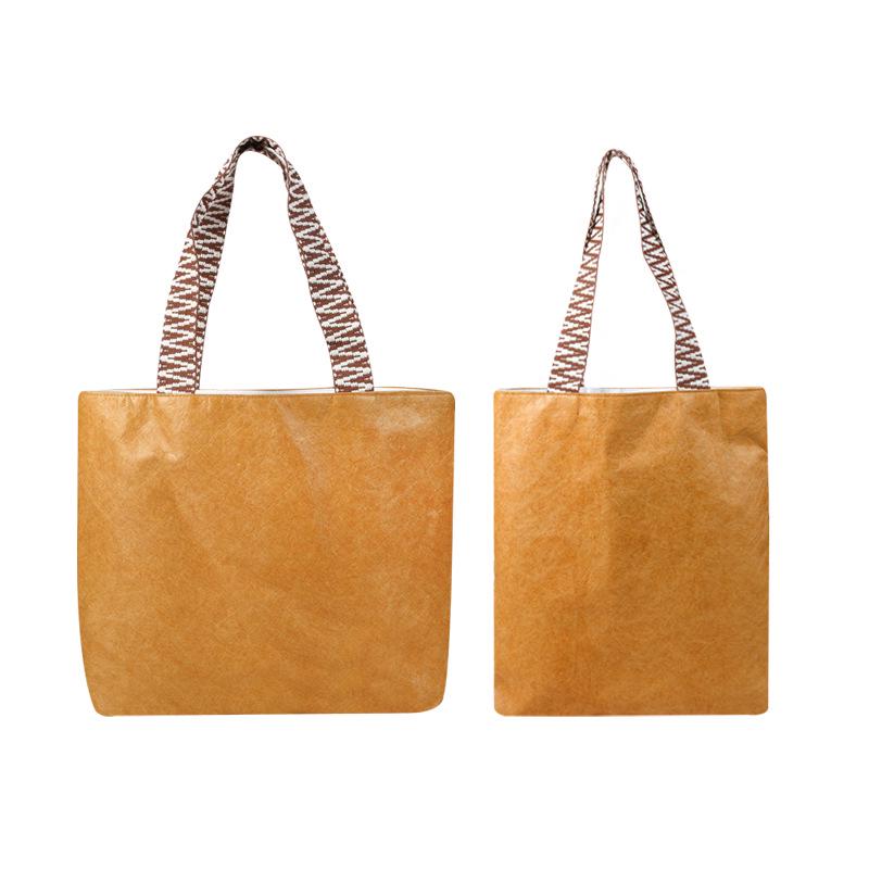 Водонепроницаемая крафт-бумажная сумка-тоут DuPont - Креативный подарок и ретро-сумка через плечо с печатью логотипа