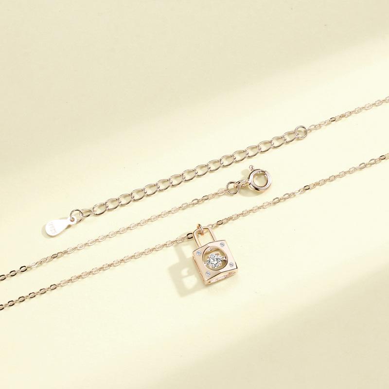 Умное ожерелье Heart Lock, женская мода, цепочка на ключицу, бьющееся сердце, бриллиантовая подвеска, ювелирные изделия