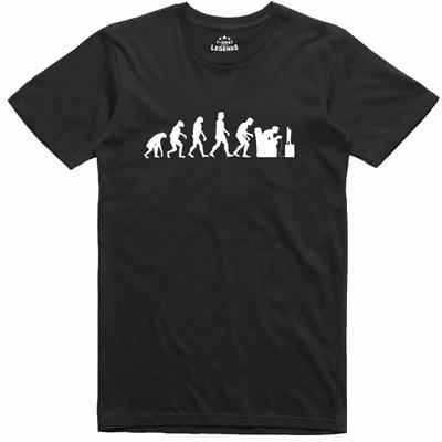 Мужская футболка с забавным принтом "Эволюция от человека до гика с консолью", стандартный крой