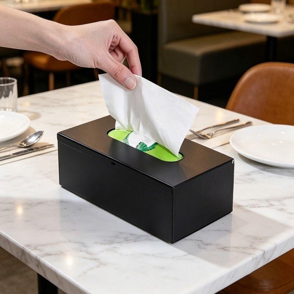 Rectangular Stainless Steel Tissue Box Wall-mounted Waterproof Napkin Storage Box Minimalist Moisture-proof Paper Towel Case Car