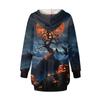 Women's Fashion Loose Casual Pocket Long Sleeve Hoodie Printed Sweatshirt Top