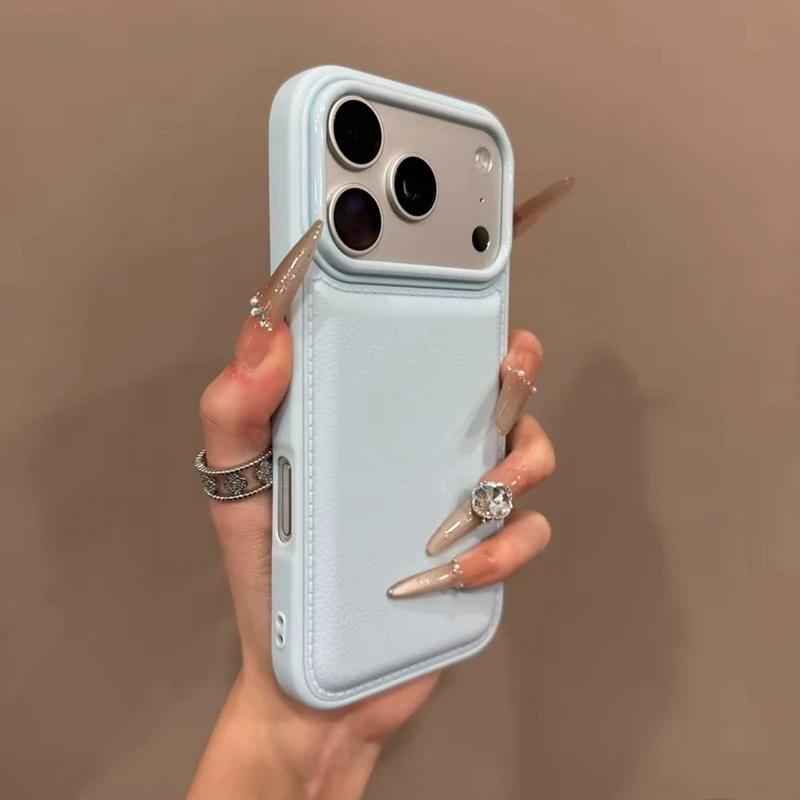 Fashion Drum Cortex Plain Phone Case For 18 Pro 17 16 15 14 Plus 13 11 12 Pro Max Air Shockproof Bumper Cases Back Cover
