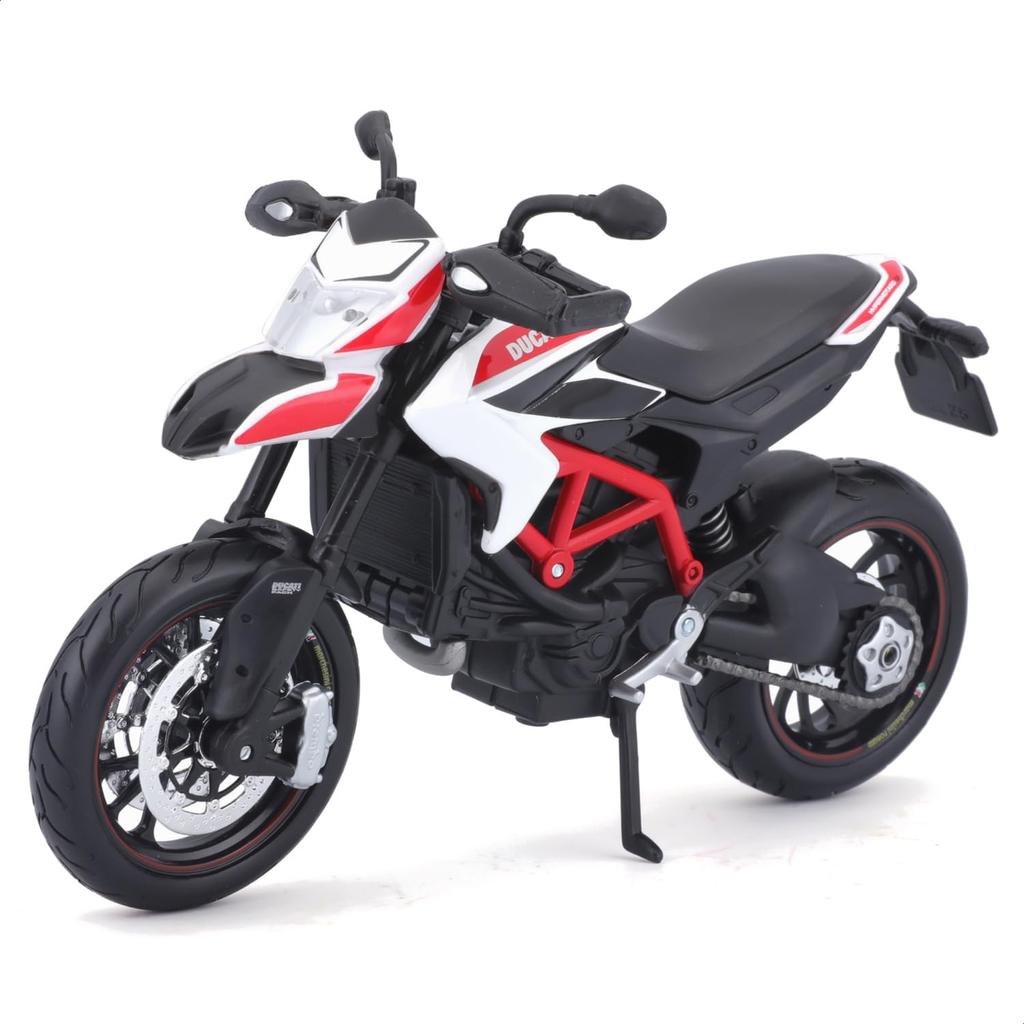 Maisto 1/12 Scale Ducati Hypermotard White / Diecast Model Car, Motorcycle, Finished Model 13015