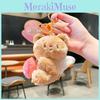 Cream Delightful Bear Plush Keychain With Stretchy Design Cute Cartoon Keyring For Fun Gifts