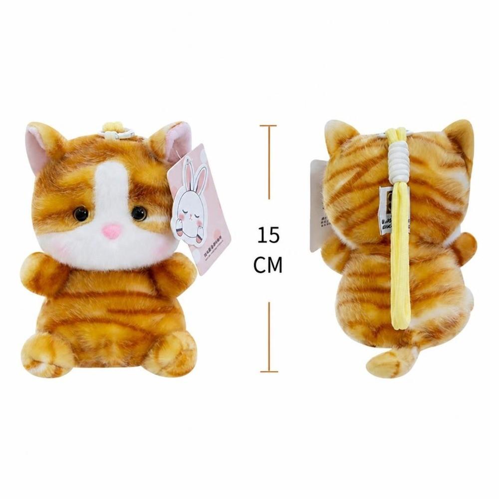 Stuffed Kitten Keychain 15cm Fluffy Bag Charm Cute Bag Pendant  for Backpack