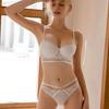 Женский комплект с бюстгальтером, кружевной вышивкой, пуш-ап, глубокий V, чашка 3/4, бюстгальтеры, сексуальные трусы, повседневное нижнее белье, весенне-летние комплекты нижнего белья