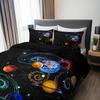 3pcs Bedding Set Universe Nebula Planet Print Cozy Duvet Cover Set King Queen Twin Single Size Birthday Gift Adult Bedroom Decor