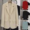 Women's Casual Blazer Office Lady Commuter Suit Lapel Collar Jacket Loose Fit Fashion Daily Wear Coat