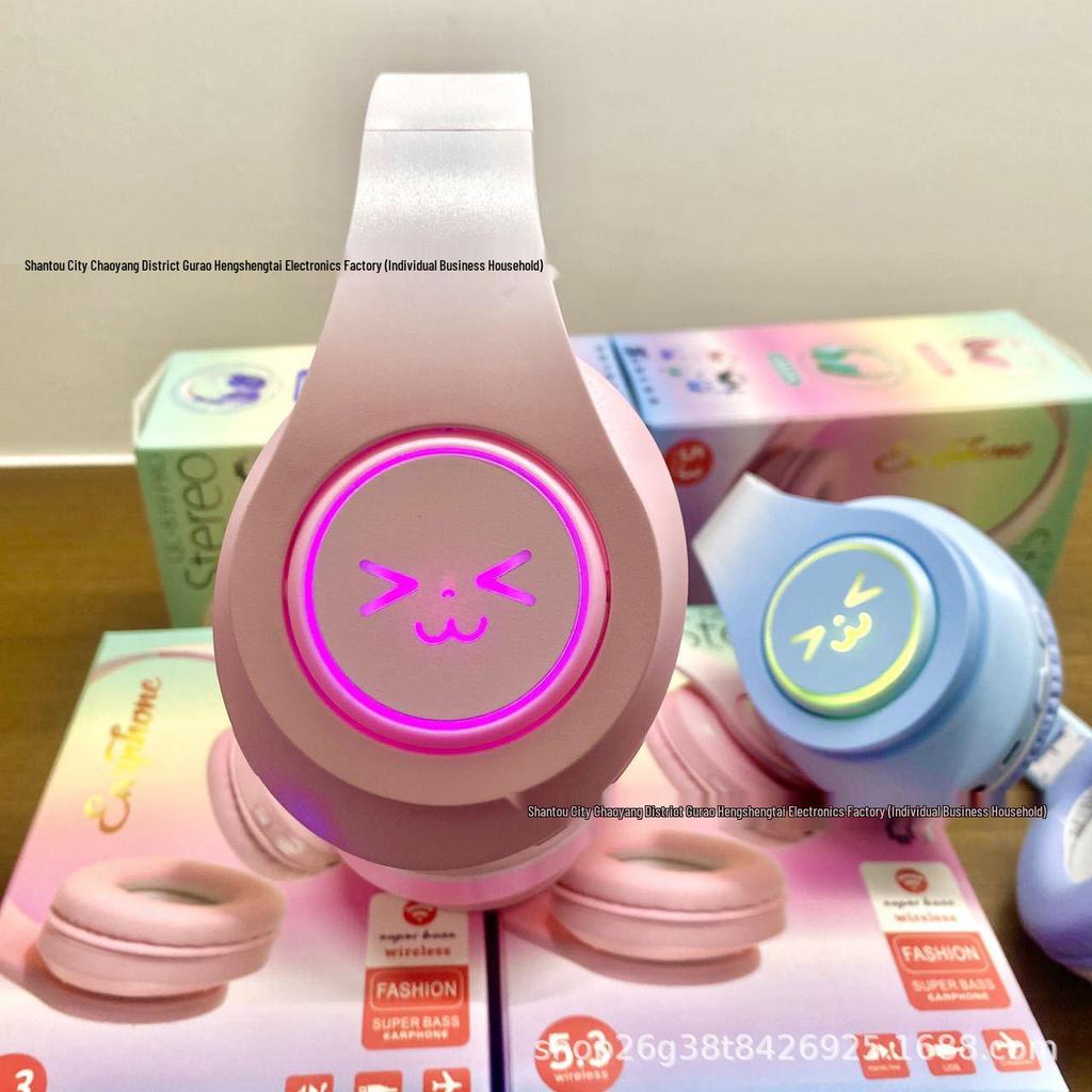 Беспроводные игровые наушники B39 RGB с градиентной подсветкой, полноразмерные, с тяжелым басом