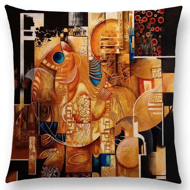 Новый d Печать Великолепная Абстрактная Живопись Таинственный Вихрь Геометрия Скульптура Наволочка для Подушки Автомобиль Диван Декоративная Наволочка