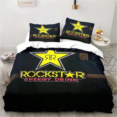 D-Напитки Rockstar Energy Простыни Пододеяльники Постельное белье Простыни для общежития Комплект постельного белья из трех предметов Комплект постельного белья из трех предметов Мягкий теплый