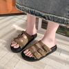 Shoes for Women Open Toe Women's Slippers Outdoor Casual Slippers Women Buckle Round Toe Flat with Platform Women's Sandals