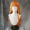 Professional  Adult Nami Cosplay Wig 75cm Long Curly Wave Orange Heat Resistant Synthetic Hair Anime EVA Women Girl Wigs + Wig Cap