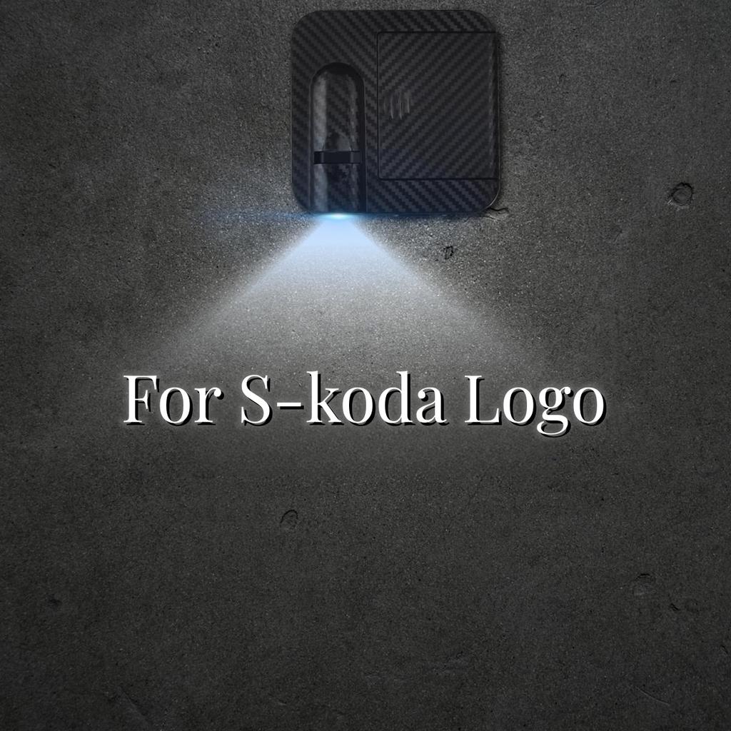 1/2PCS For Skoda Octavia Kamiq Karoq Sport Line VRS Car Door Welcome Lights Projector Logo Wireless Sensing Accessories