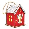 Red/wood Glowing Log Cabin Angle Elk Santa Claus Christmas Tree Decorations  Kids Gifts