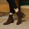 Commuter Retro Style~ Chelsea Short Boots Women's Matte Heel Single Boots and Ankle Boots