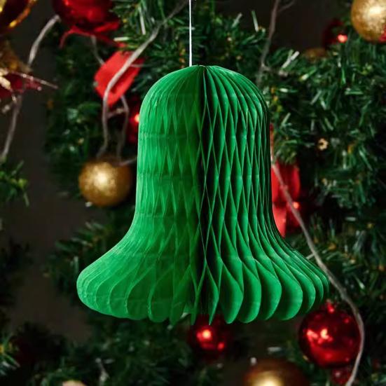 Yousheng Christmas Tree Decoration Hanging Ornament Easy Assembly Festive Hanging Decor 3D Honeycomb Paper Decoration
