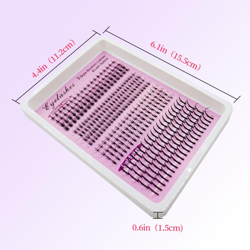 16Rows Bottom Lashes(6-7Mm) And Spikes(15-21Mm) Mix Diy Eyelash Extension Wispy Individual Lash Spikes Clusters Diy Lashes Tools