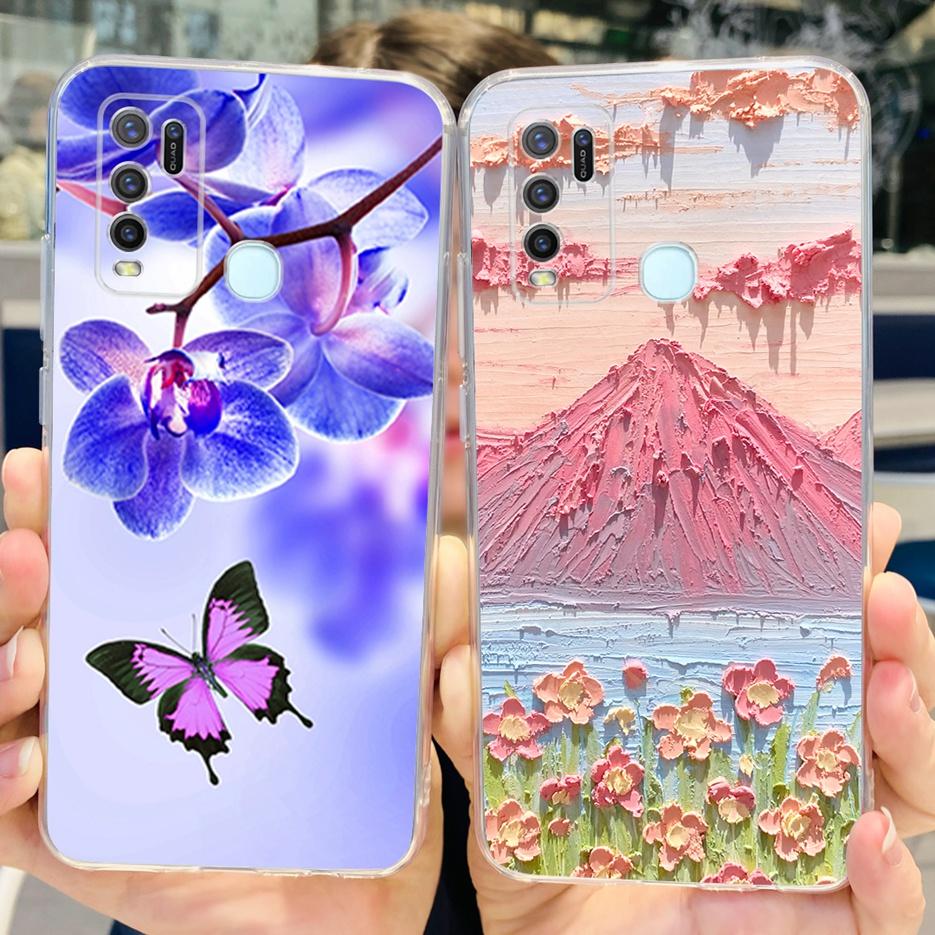 Чехол для Vivo Y30 Чехол для Vivo Y50 1935 1938 Новый Модный Расписной Чехол Прозрачный Силиконовый Мягкий ТПУ Чехол для Телефона Для Vivo Y50 Y 30 VivoY50 Сумки