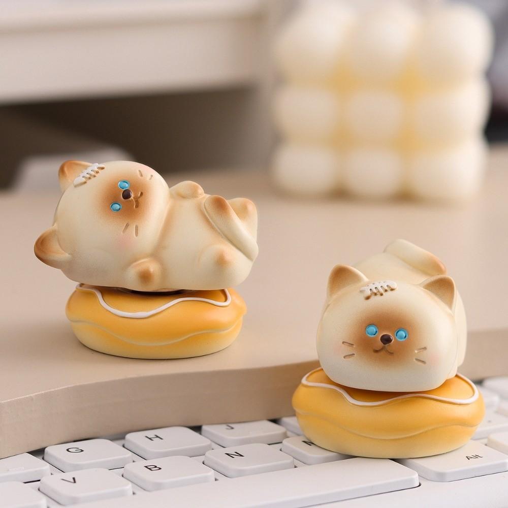 Exquisite Kitty Rotating Figurine Multicolor Table Ornament Cute Siamese Cat Statue Car Ornaments