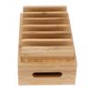 Бамбуковая деревянная док-станция для сотового телефона портативный планшетный компьютер органайзер ящик для хранения для домашнего офиса