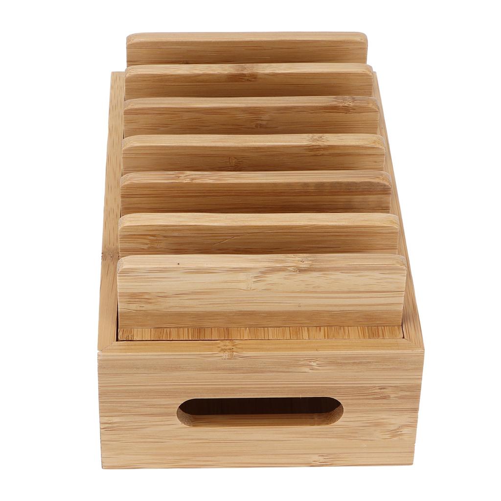 Бамбуковая деревянная док-станция для сотового телефона портативный планшетный компьютер органайзер ящик для хранения для домашнего офиса