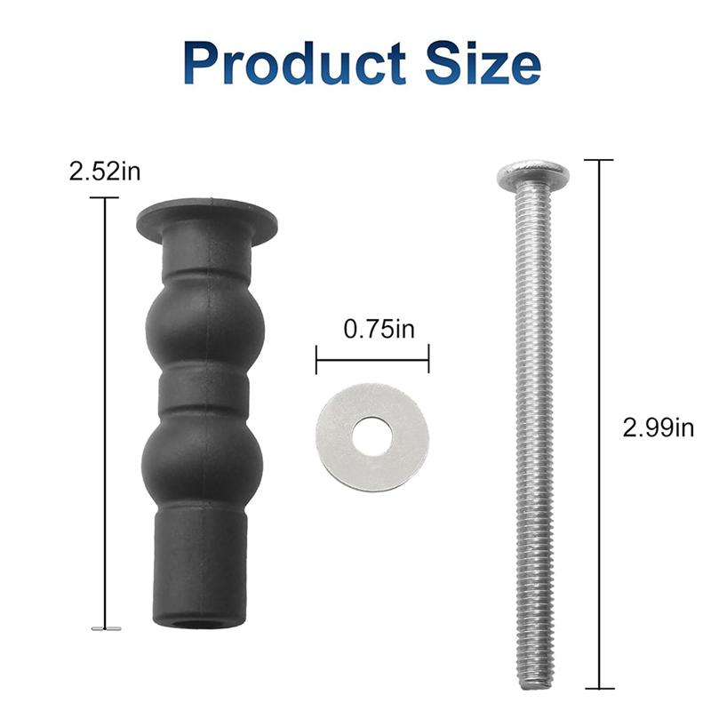 B-Est 4 Pack Universal Toilet Seat Screws For Toilet Seat Top Tightening Nut Hardware Kit Fit For Standard-Kohler And More